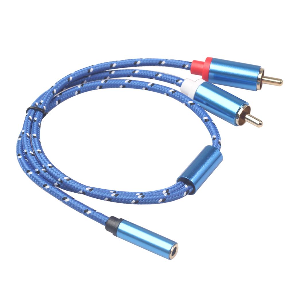 3.5mm Stereo Audio Female Connector to 2 RCA Male Connectors Blue 3610F-04