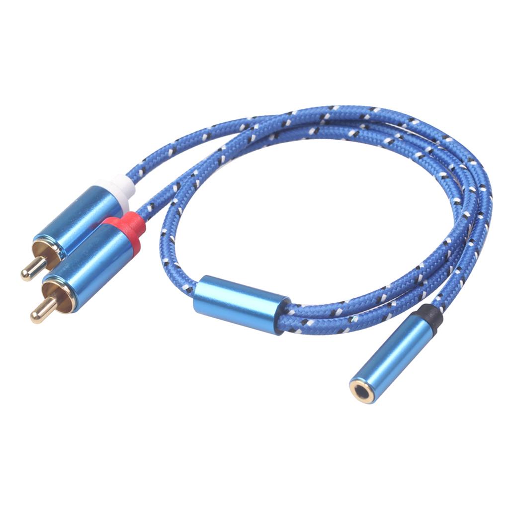 3.5mm Stereo Audio Female Connector to 2 RCA Male Connectors Blue 3610F-04
