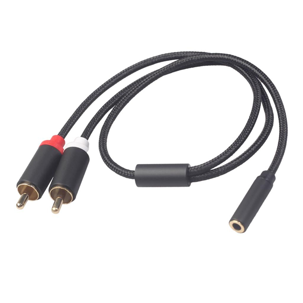 3.5mm Stereo Audio Female Connector to 2 RCA Male Connectors Black 3635F-04