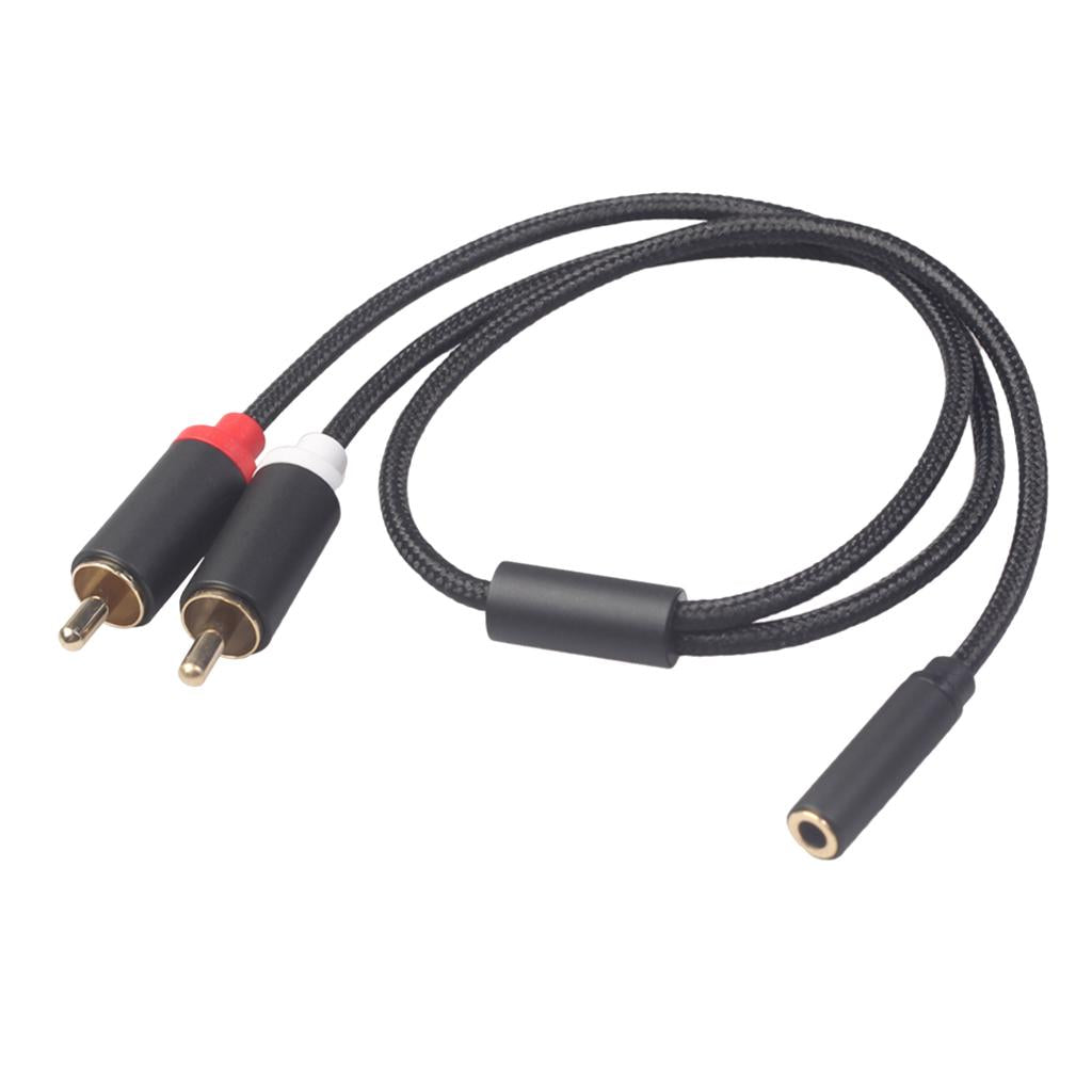 3.5mm Stereo Audio Female Connector to 2 RCA Male Connectors Black 3635F-04