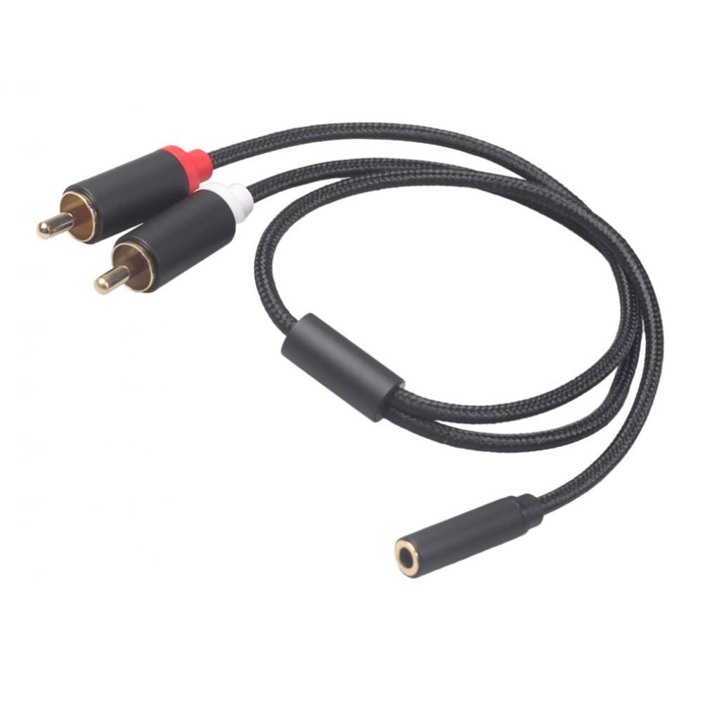 3.5mm Stereo Audio Female Connector to 2 RCA Male Connectors Black 3635F-04