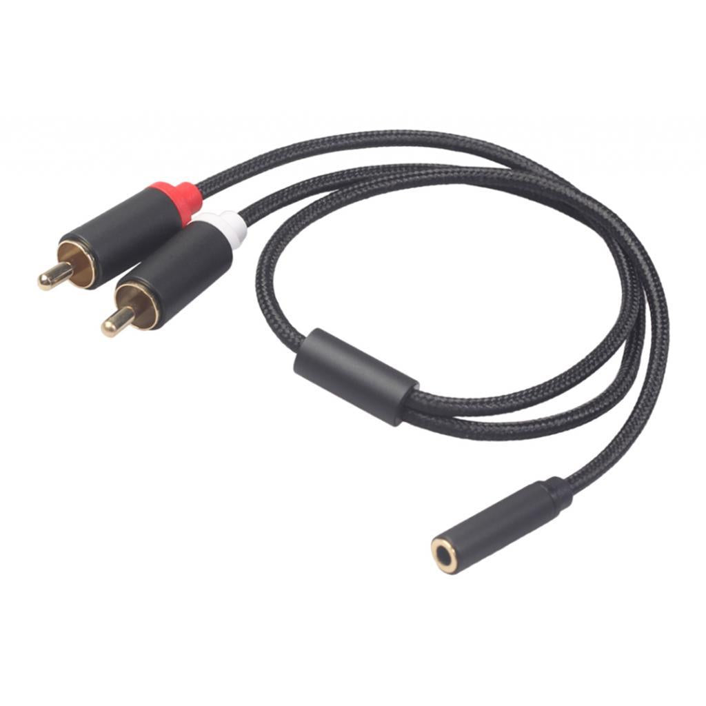 3.5mm Stereo Audio Female Connector to 2 RCA Male Connectors Black 3635F-04