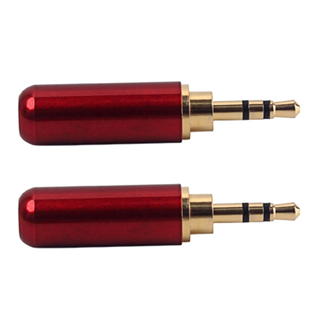 2.5mm 3 Poles Male Plug Aluminum Stereo Plug Wire Connector Plug Earphone 