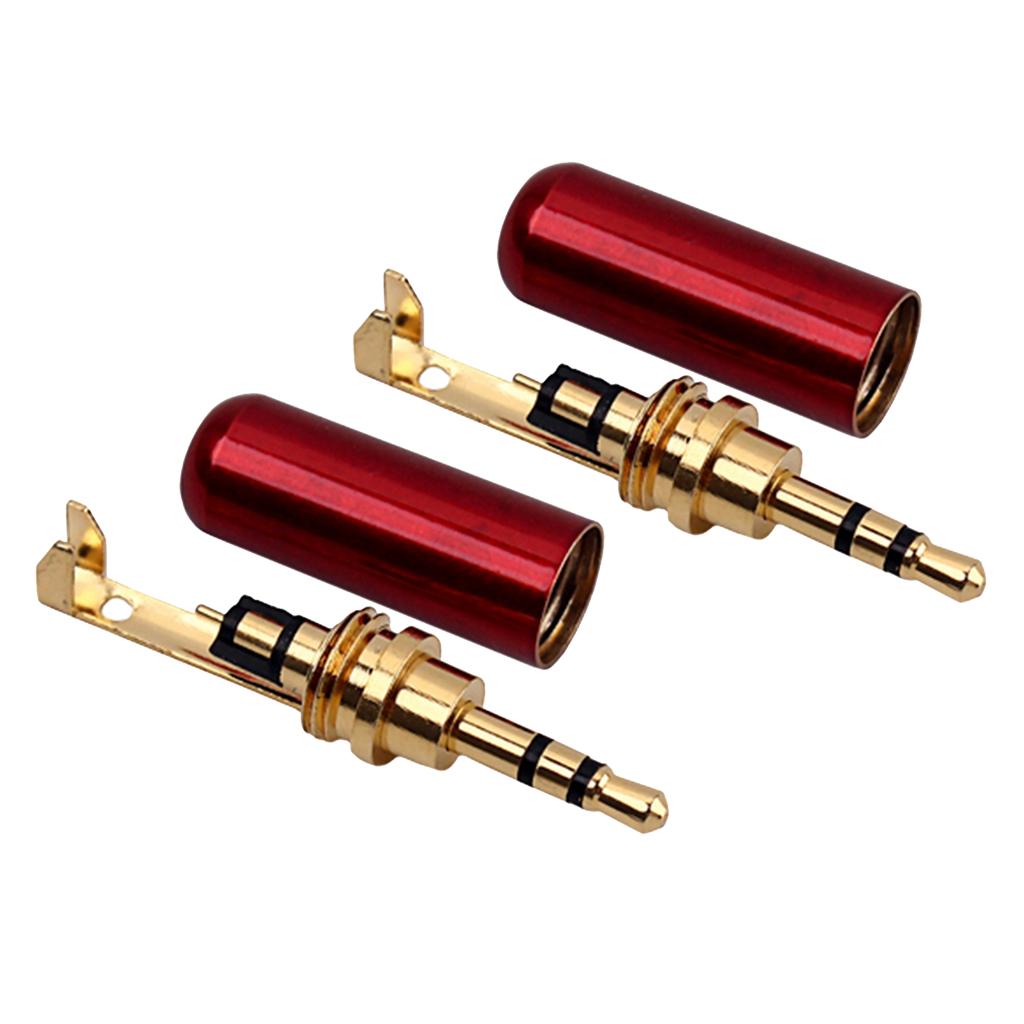 2.5mm 3 Poles Male Plug Aluminum Stereo Plug Wire Connector Plug Earphone
