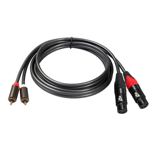 2 RCA to 2 XLR Female Cable Audio Connector for Amplifier Sound Box Mic