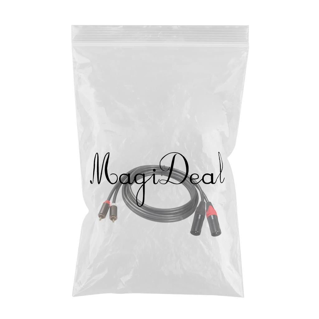 1pack 2 RCA to 2 XLR Male Cable Audio Connector 1.5m for Sound Box Mic
