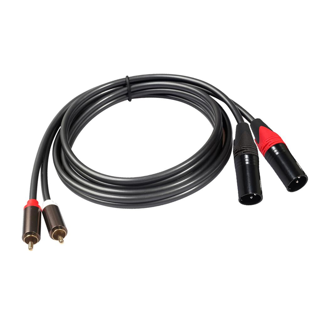 1pack 2 RCA to 2 XLR Male Cable Audio Connector 1.5m for Sound Box Mic