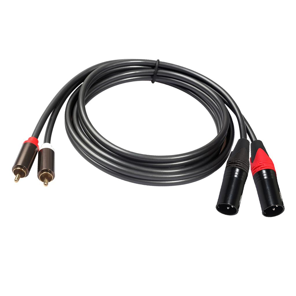 1pack 2 RCA to 2 XLR Male Cable Audio Connector 1.5m for Sound Box Mic