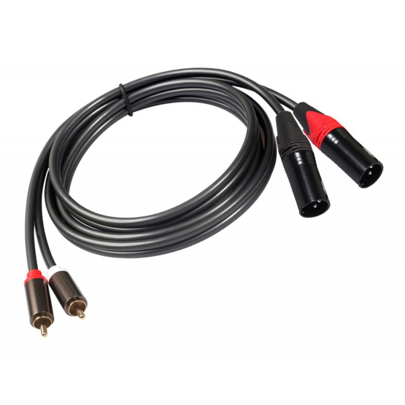 1pack 2 RCA to 2 XLR Male Cable Audio Connector 1.5m for Sound Box Mic