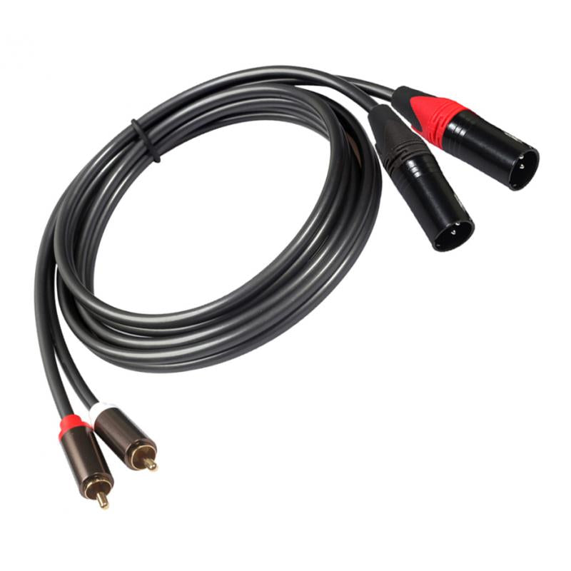1pack 2 RCA to 2 XLR Male Cable Audio Connector 1.5m for Sound Box Mic