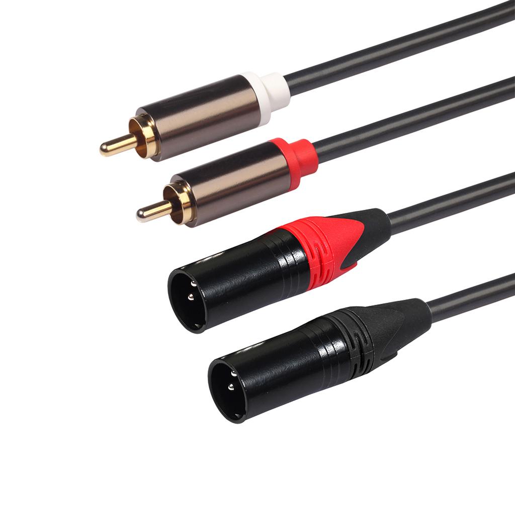 1pack 2 RCA to 2 XLR Male Cable Audio Connector 1.5m for Sound Box Mic