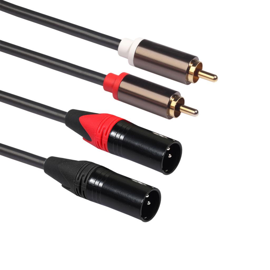 1pack 2 RCA to 2 XLR Male Cable Audio Connector 1.5m for Sound Box Mic