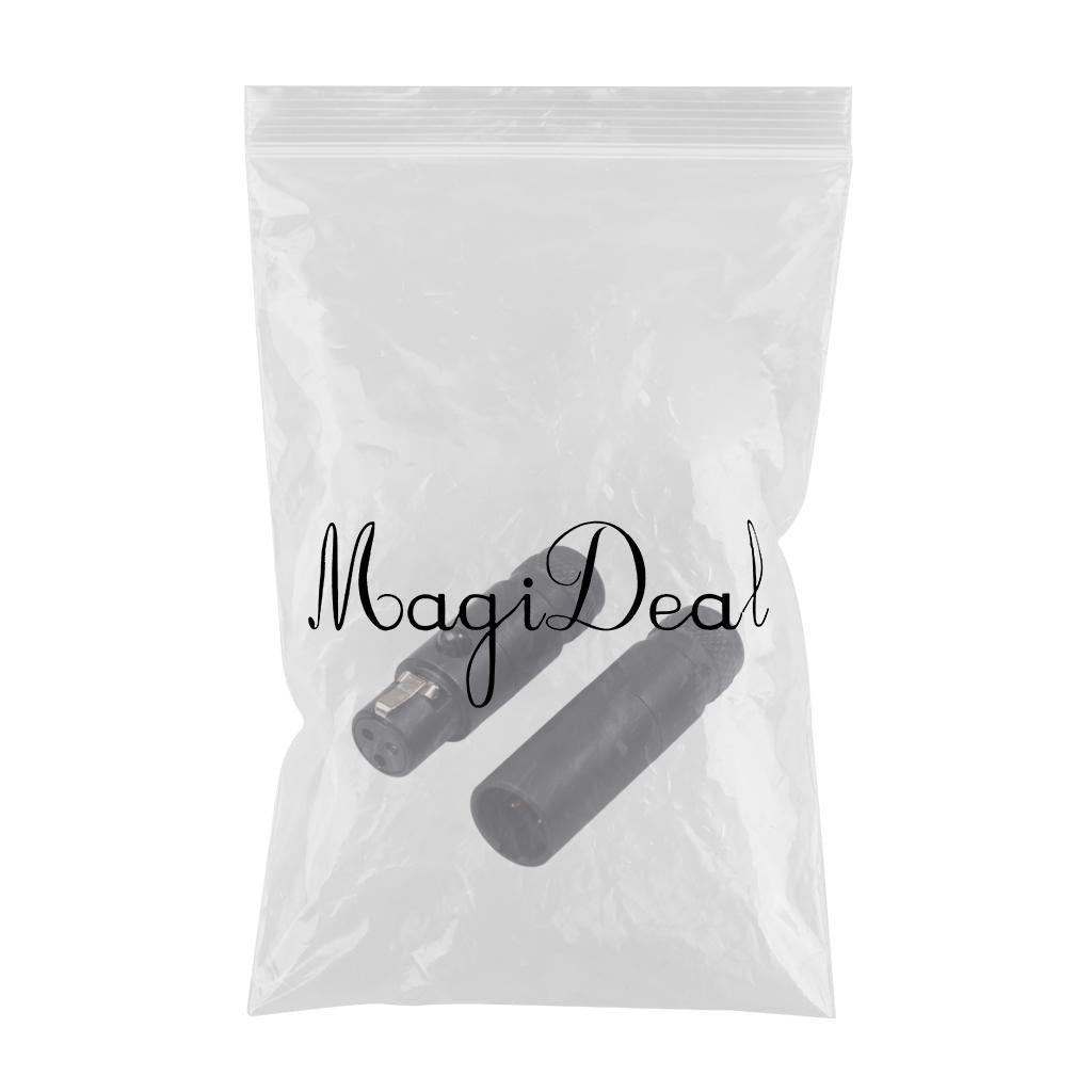 2pcs Mini XLR 3 Pin Plug Microphone DIY Audio Shielded Adapter Male/Female