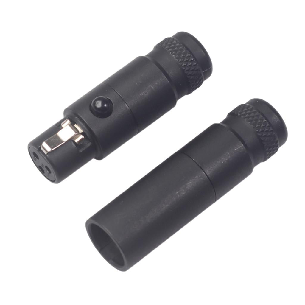 2pcs Mini XLR 3 Pin Plug Microphone DIY Audio Shielded Adapter Male/Female