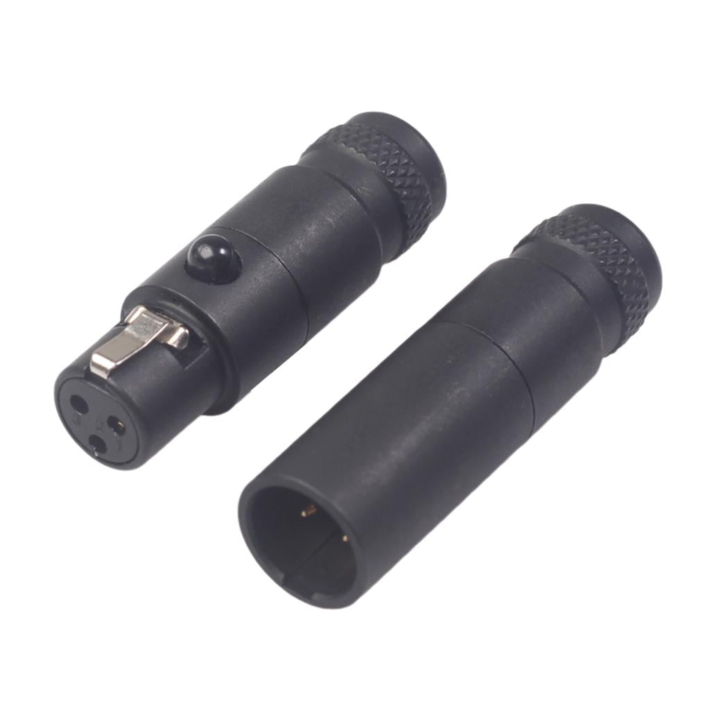 2pcs Mini XLR 3 Pin Plug Microphone DIY Audio Shielded Adapter Male/Female