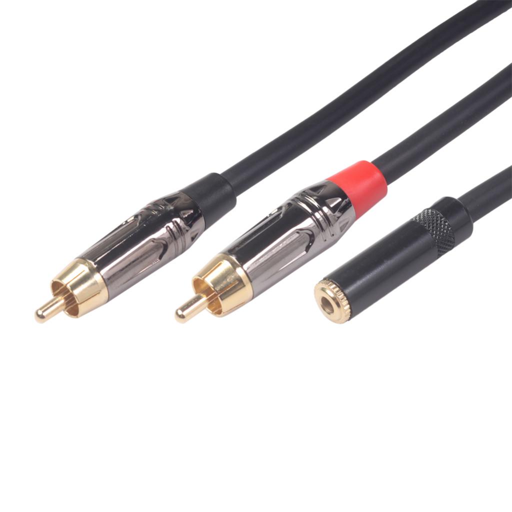 3.5mm Female to 2RCA  Dual Male Connector Audio Cable 40cm