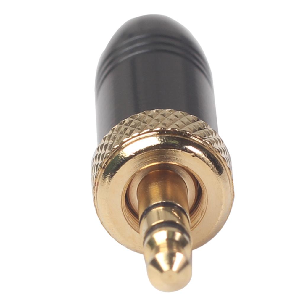 3.5mm Stereo Welded Male Plug for Collar-clip wireless microphone Black