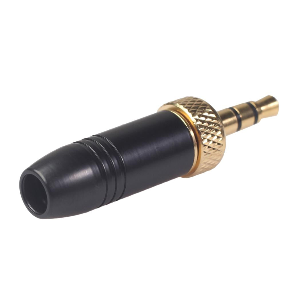3.5mm Stereo Welded Male Plug for Collar-clip wireless microphone Black