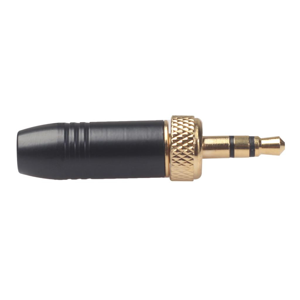 3.5mm Stereo Welded Male Plug for Collar-clip wireless microphone Black