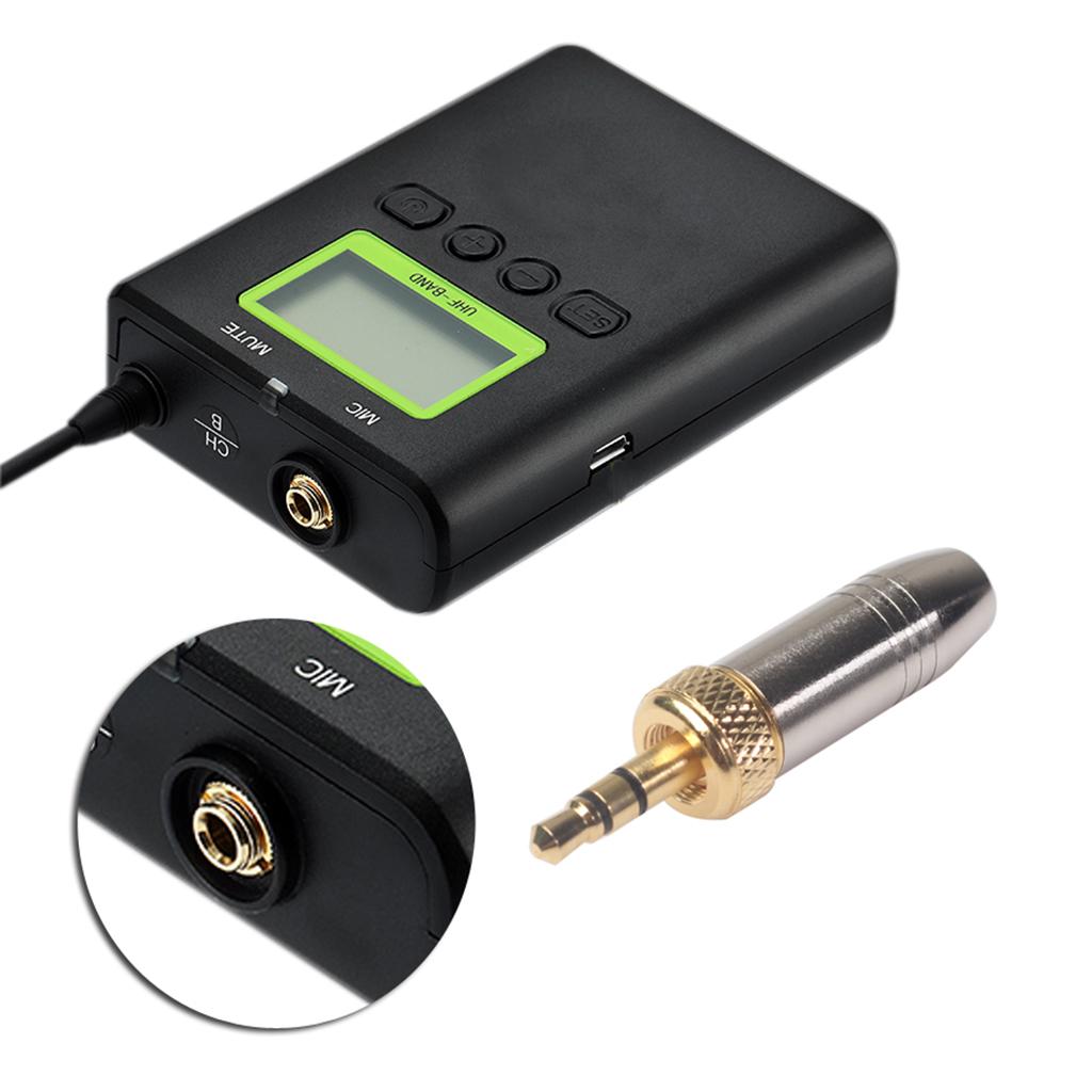 3.5mm Stereo Welded Male Plug for Collar-clip wireless microphone Black