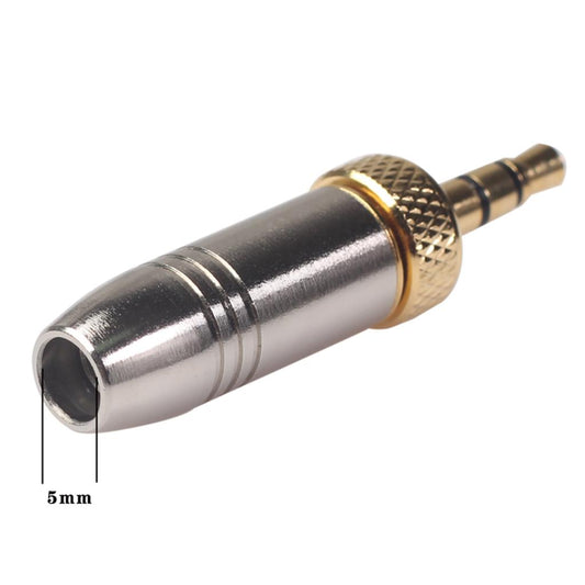 3.5mm Stereo Welded Male Plug for Collar-clip wireless microphone Silver