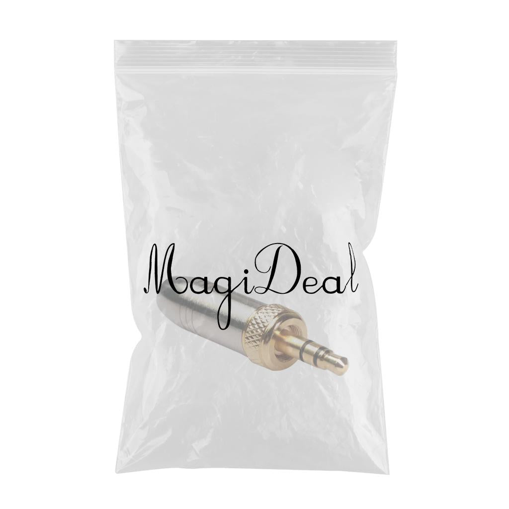 3.5mm Stereo Welded Male Plug for Collar-clip wireless microphone Silver