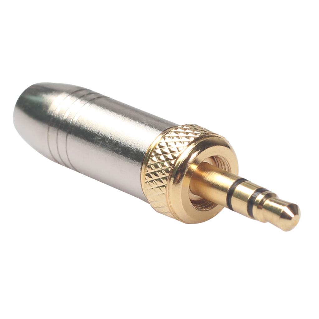 3.5mm Stereo Welded Male Plug for Collar-clip wireless microphone Silver