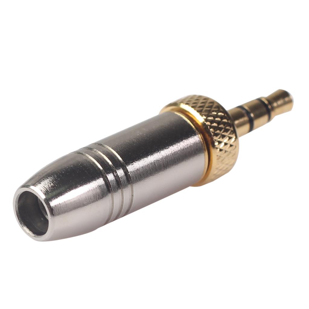 3.5mm Stereo Welded Male Plug for Collar-clip wireless microphone Silver