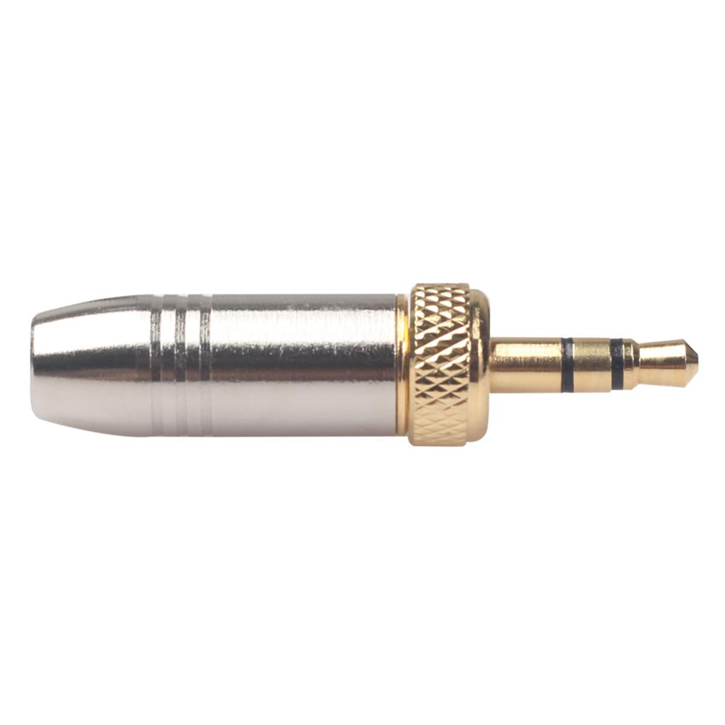 3.5mm Stereo Welded Male Plug for Collar-clip wireless microphone Silver