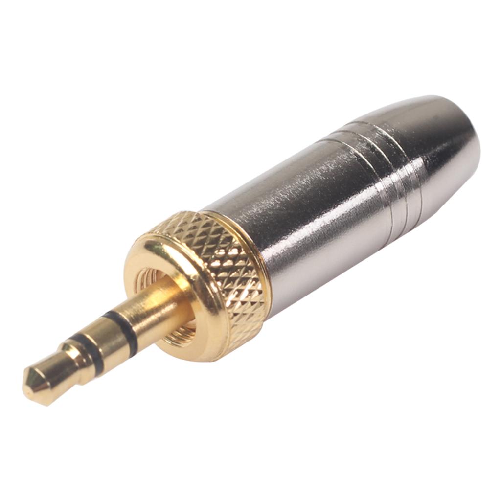 3.5mm Stereo Welded Male Plug for Collar-clip wireless microphone Silver