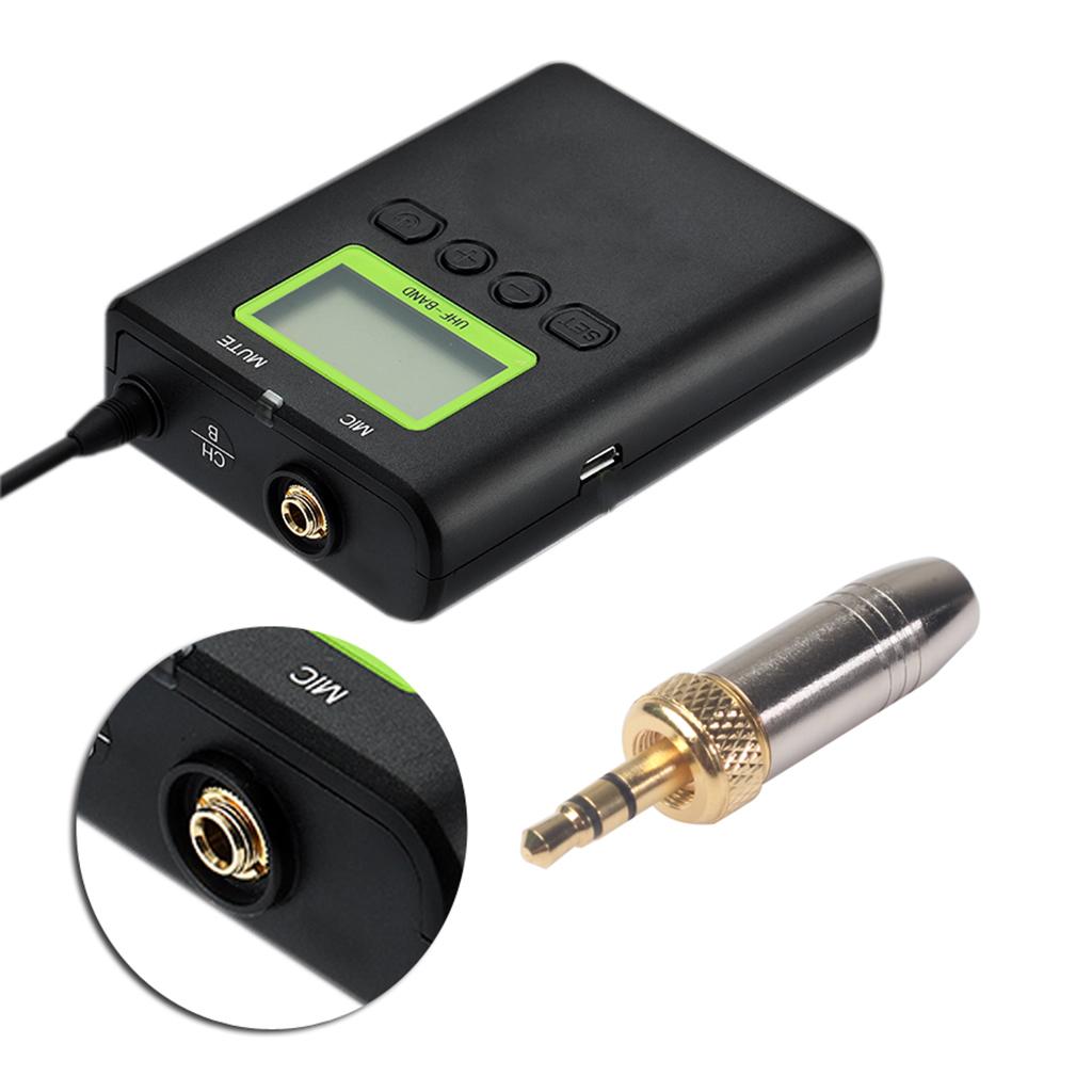 3.5mm Stereo Welded Male Plug for Collar-clip wireless microphone Silver