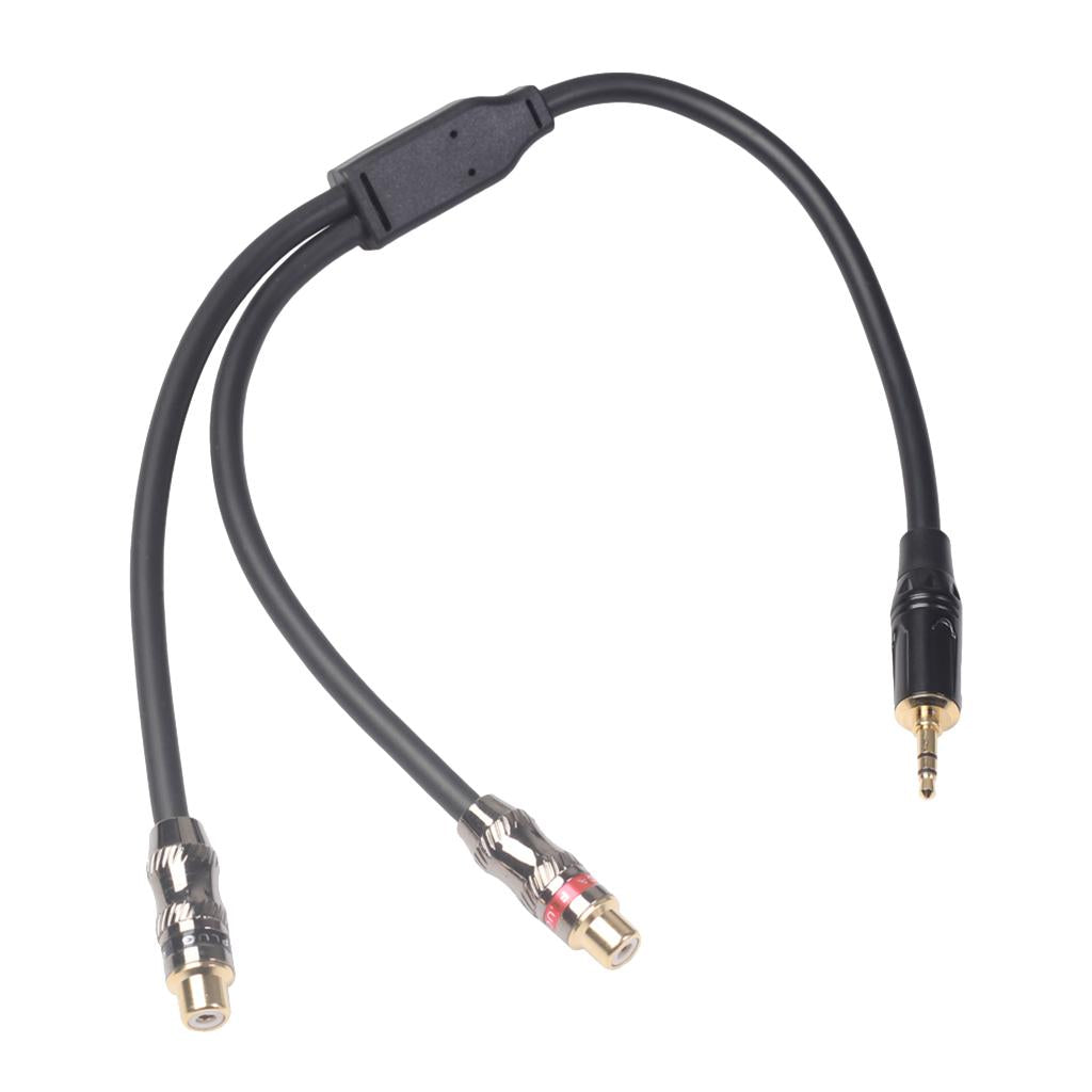 3.5mm to 2RCA Audio Stereo Cable Audio Connector for Amplifier Sound Box Mic