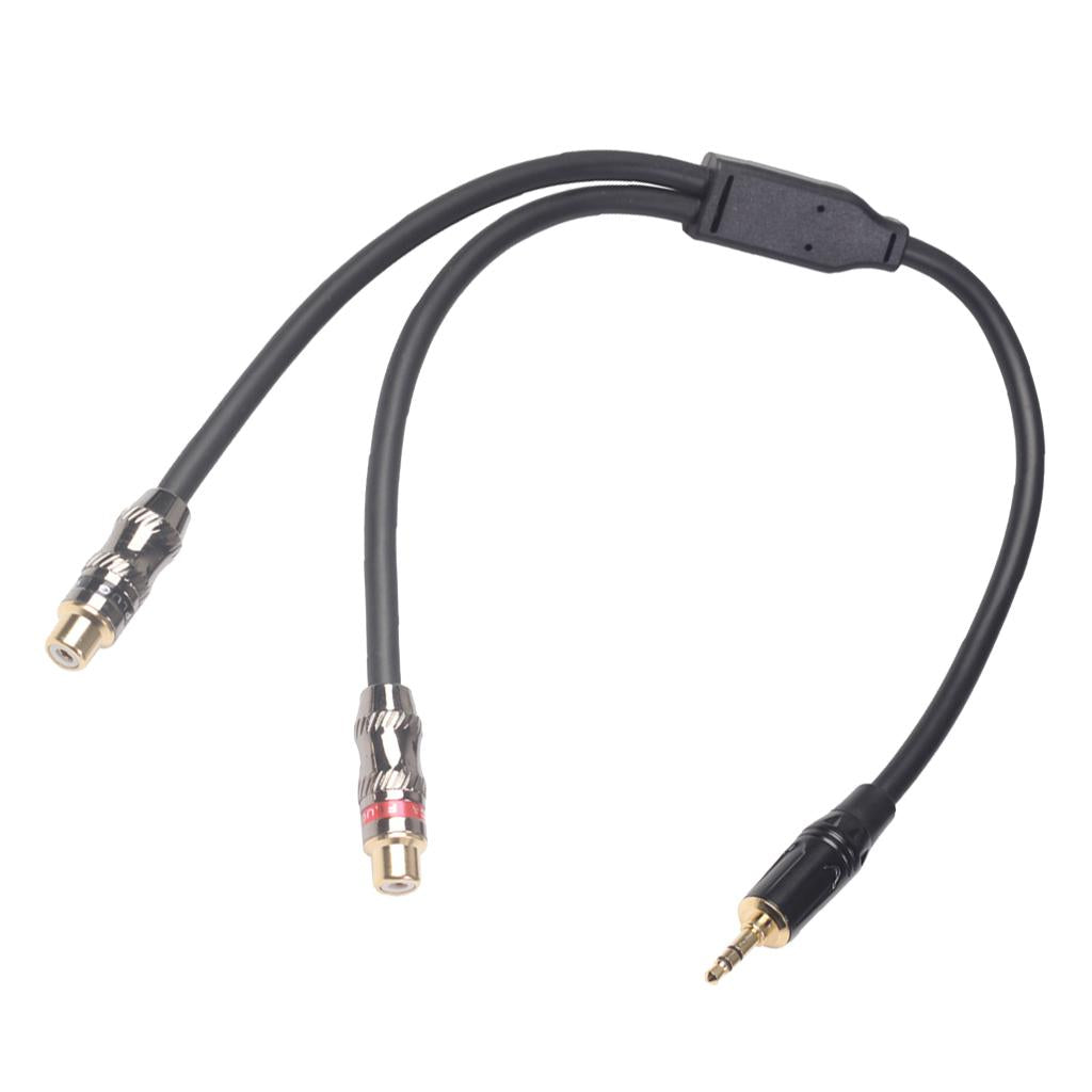 3.5mm to 2RCA Audio Stereo Cable Audio Connector for Amplifier Sound Box Mic