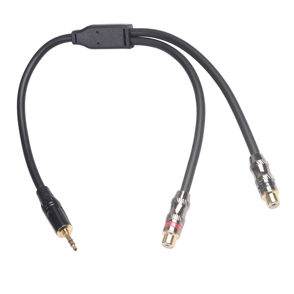 3.5mm to 2RCA Audio Stereo Cable Audio Connector for Amplifier Sound Box Mic
