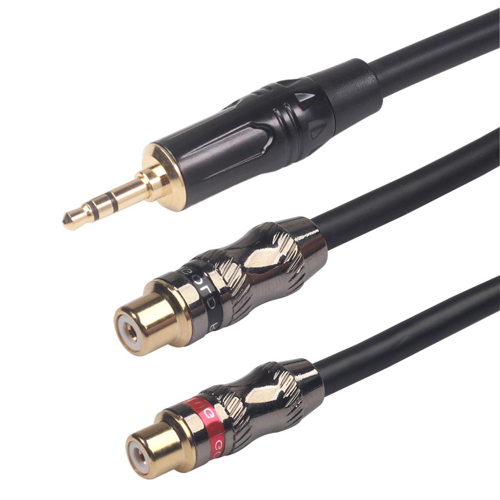 3.5mm to 2RCA Audio Stereo Cable Audio Connector for Amplifier Sound Box Mic
