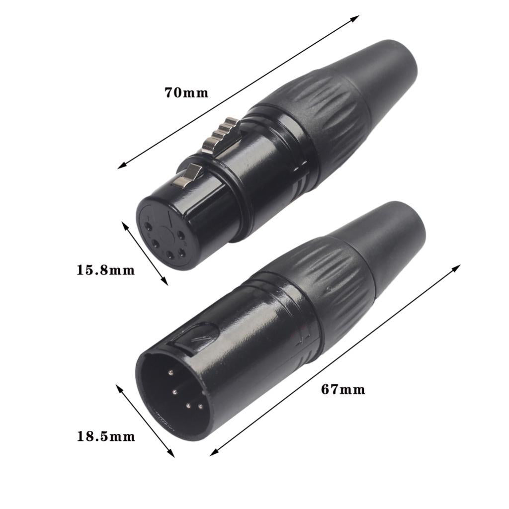 Zinc Alloy 5 Pins Audio Video RCA Solderless Adapter Plug