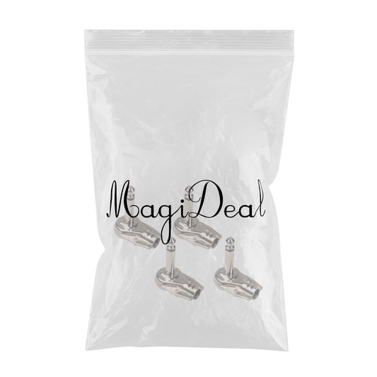 4 Pieces Guitar Effect Cables Plug Iron Right Angle Welding Plugs Silver