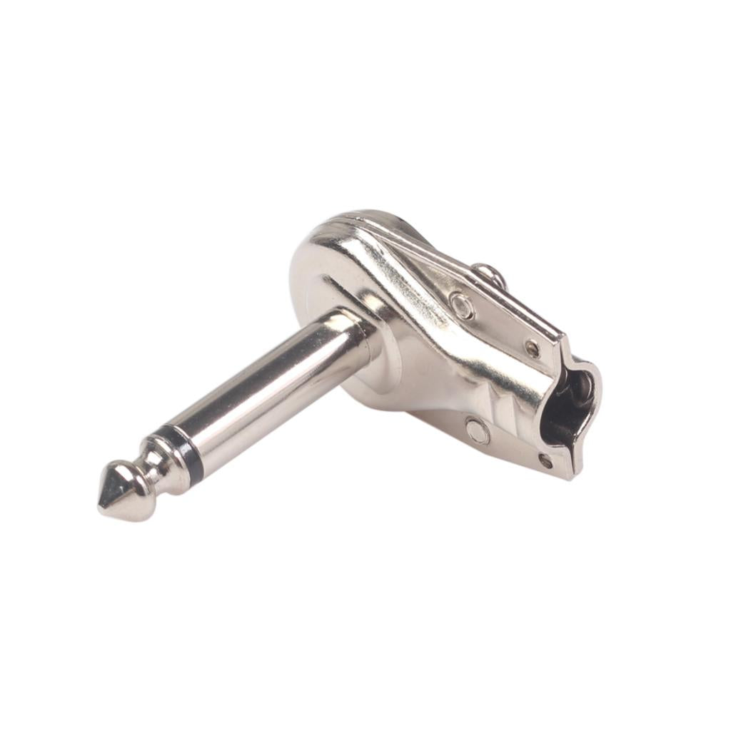 4 Pieces Guitar Effect Cables Plug Iron Right Angle Welding Plugs Silver