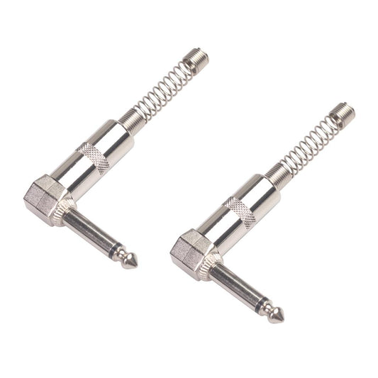 2Pieces Zinc Alloy L Shape 6.35mm Mono DIY Solder Plug for Guitar Mic Audio