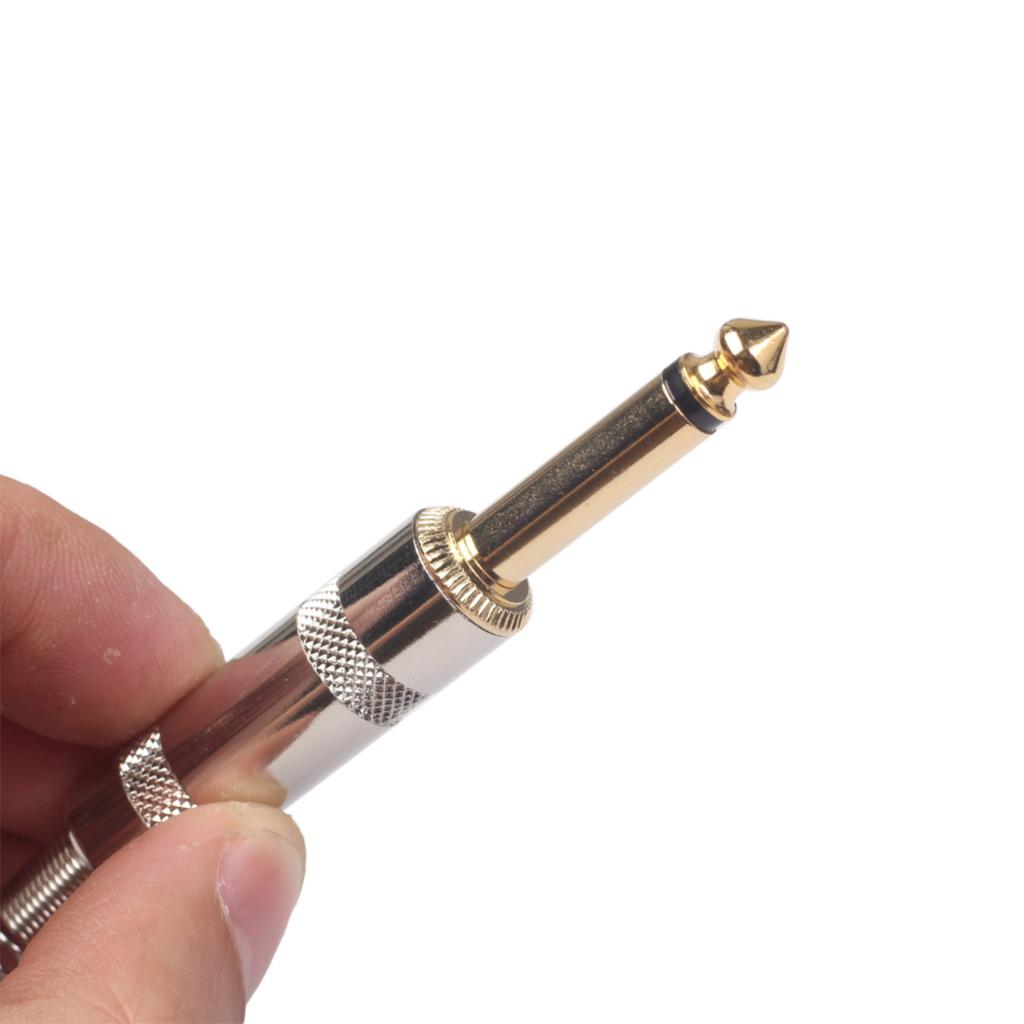 2Pieces 6.35mm Adapter Audio Connector for Guitar Converter Plug Gold