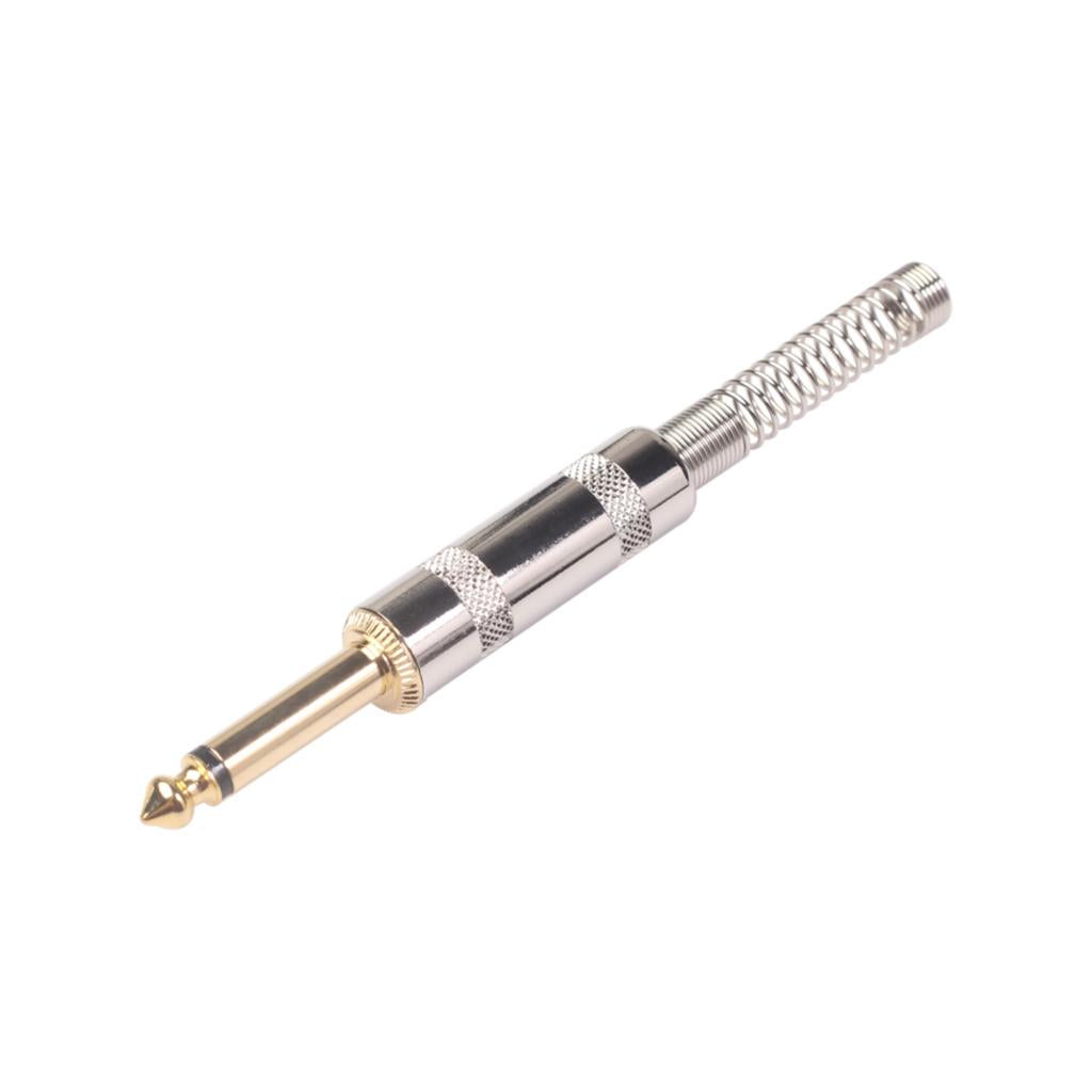 2Pieces 6.35mm Adapter Audio Connector for Guitar Converter Plug Gold