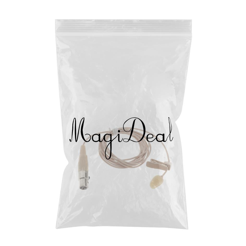 XLR 3-Pin 4-Pin Clip-On Lapel Lavalier Microphone 51" 1.3m Cable Mic 4-pin