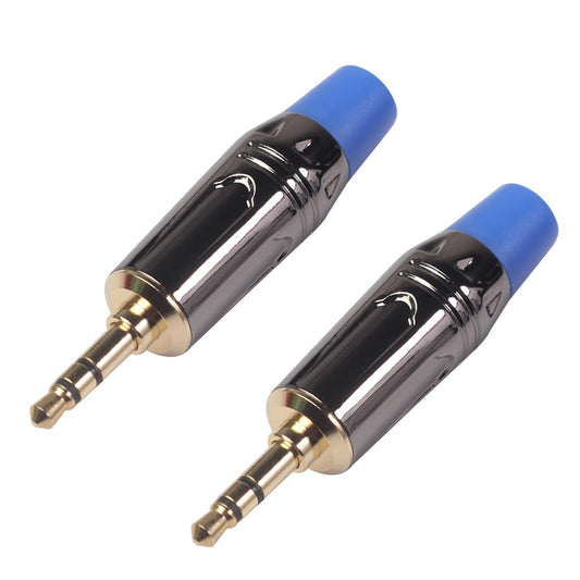 Jack Male Solder Plug 3.5mm Gold-plated DIY Headset Earphone Audio Adapter