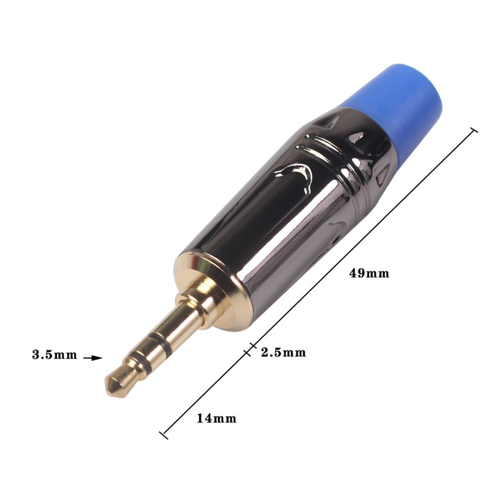 Jack Male Solder Plug 3.5mm Gold-plated DIY Headset Earphone Audio Adapter
