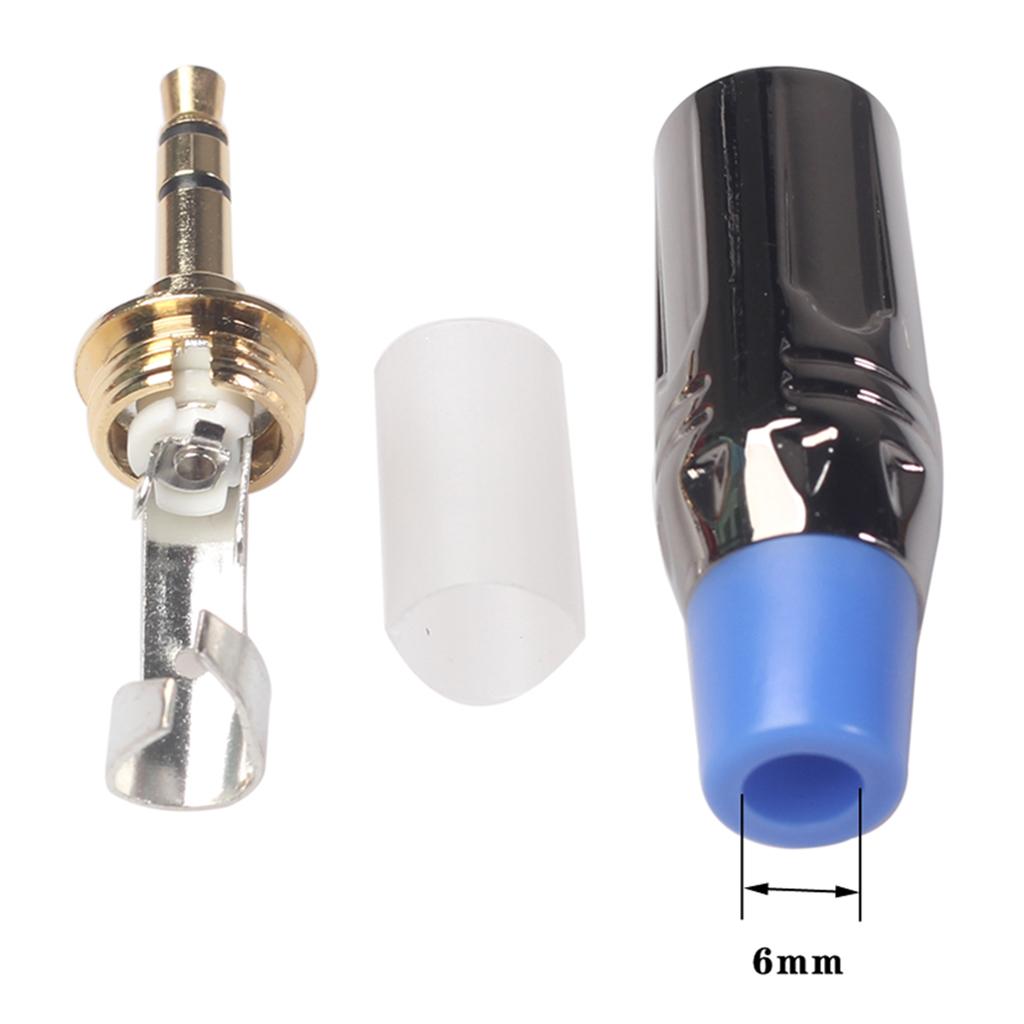 Jack Male Solder Plug 3.5mm Gold-plated DIY Headset Earphone Audio Adapter