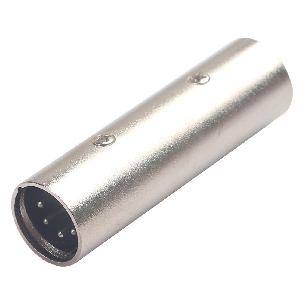 5Pin XLR Male to Male Audio Connector Lead Adapter Silver 63x18mm