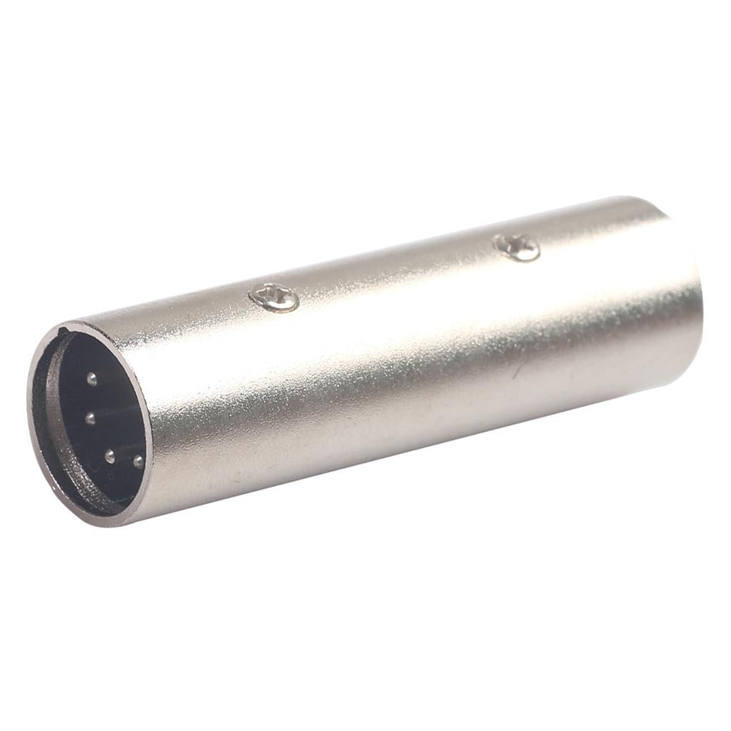 5Pin XLR Male to Male Audio Connector Lead Adapter Silver 63x18mm