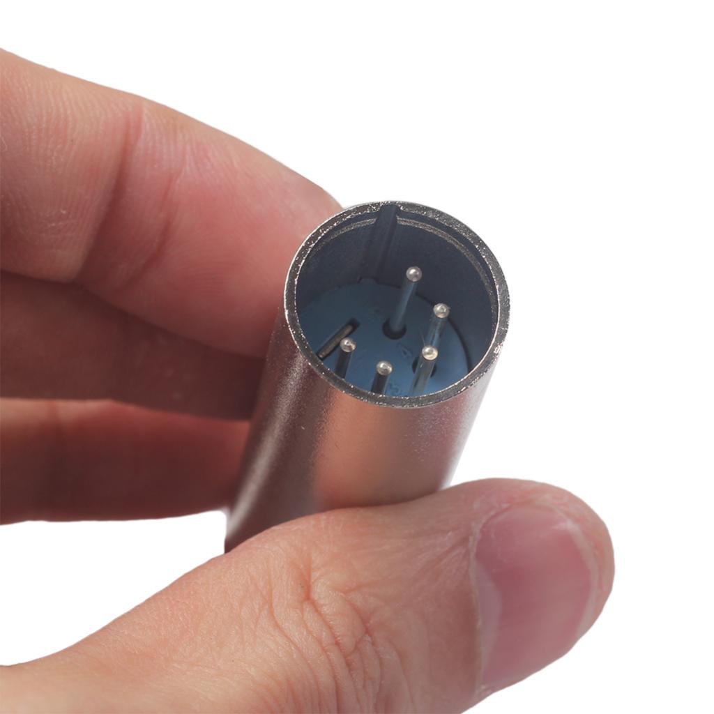 5Pin XLR Male to Male Audio Connector Lead Adapter Silver 63x18mm