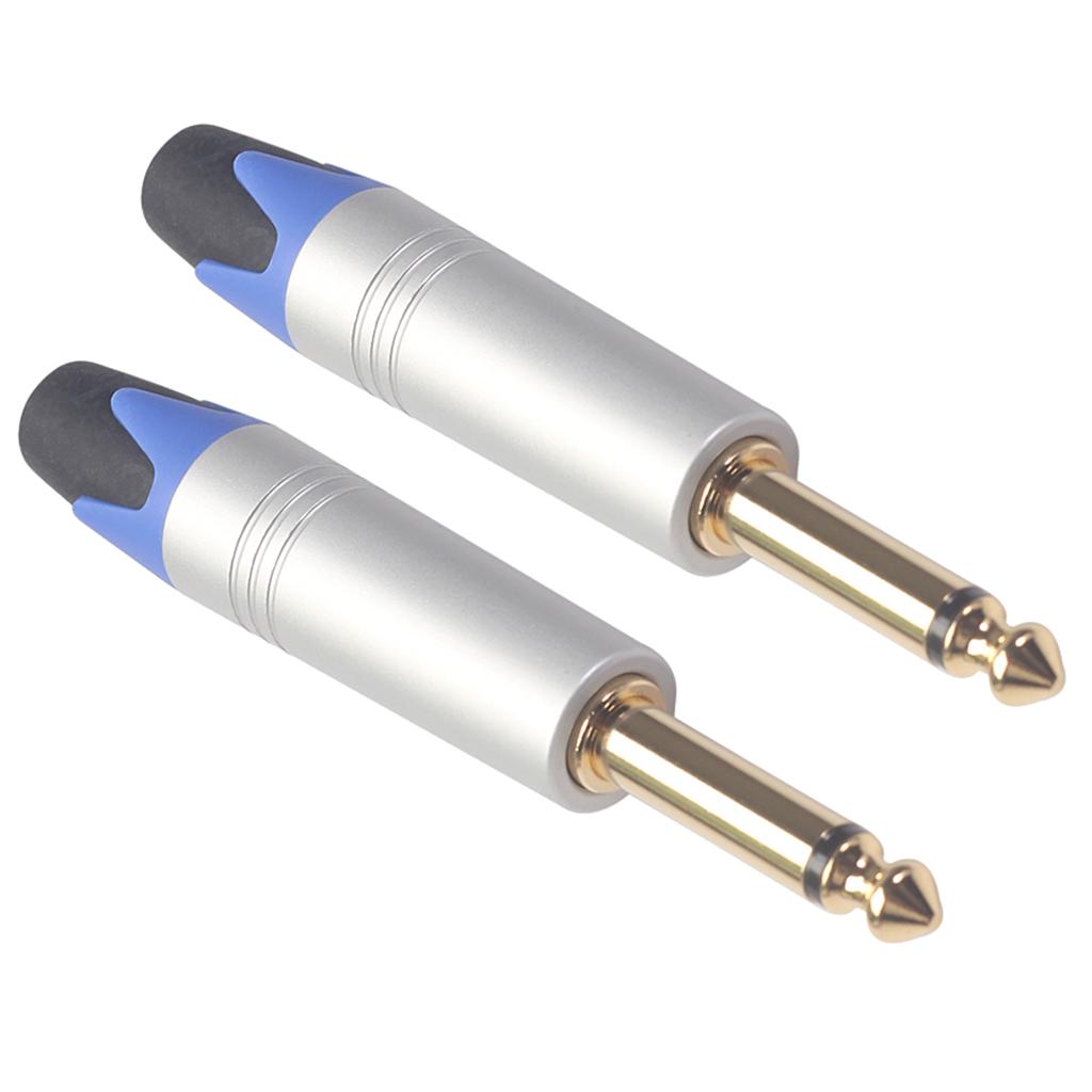 6.35mm Mono Jack Plug DIY Audio Soldering for Microphone Guitar Adapter