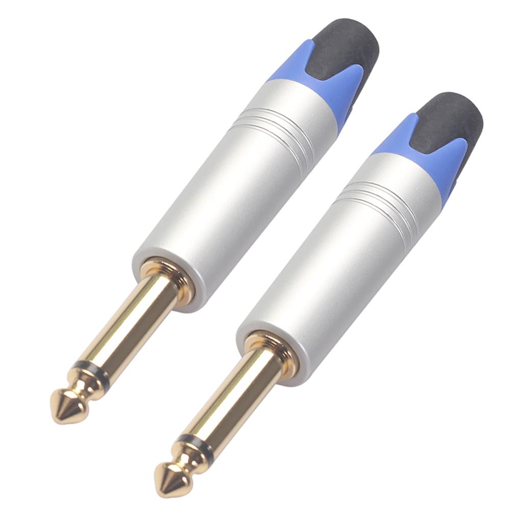 6.35mm Mono Jack Plug DIY Audio Soldering for Microphone Guitar Adapter